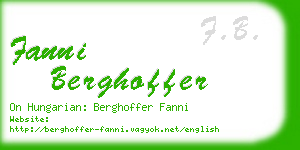 fanni berghoffer business card